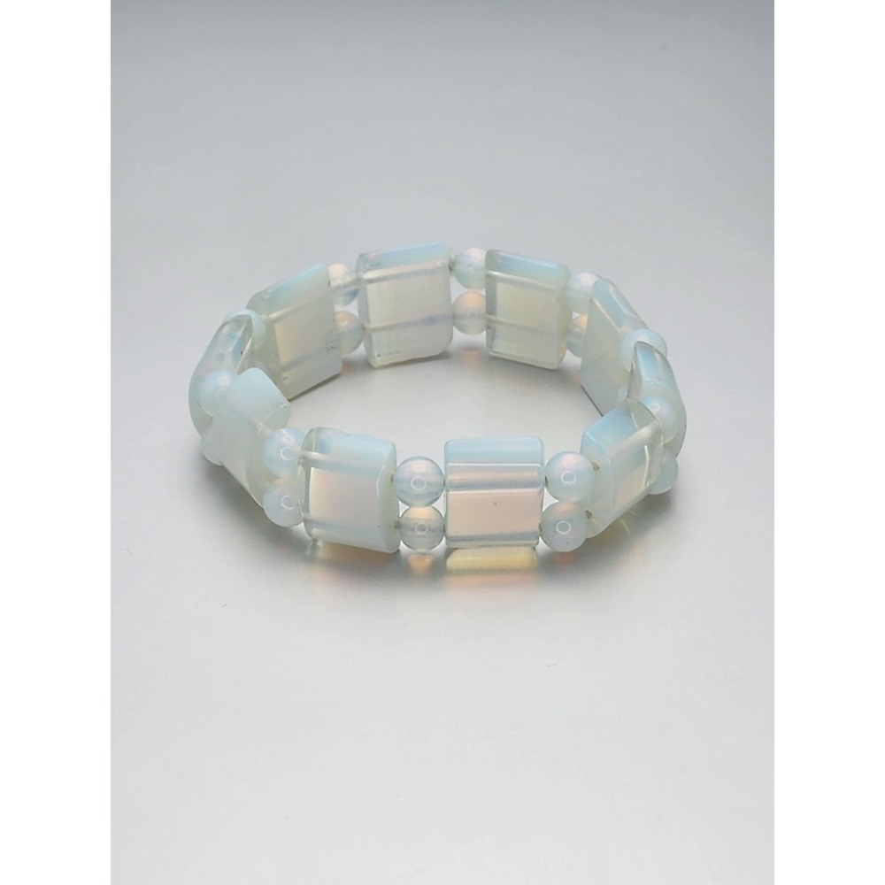 Gorgeous! Vintage Blue‎ Moonstone Beaded Stretchy Bracelet FREE $HIPPING!! - Picture 1 of 11